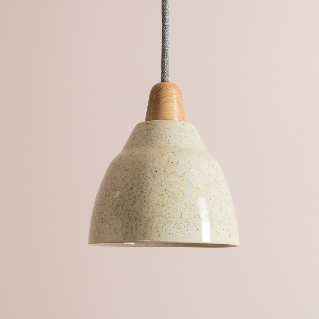 Studio Haran Small Element Pendant Light in Ceramic and Oak