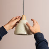Studio Haran Small Element Pendant Light in Ceramic and Oak