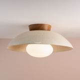 Studio Haran XL Dawn Flush Mount Ceiling Light in Ceramic and Oak