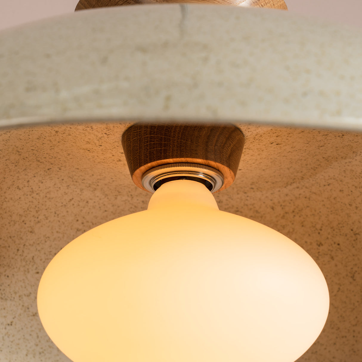 Studio Haran XL Dawn Pendant Light in Ceramic and Oak