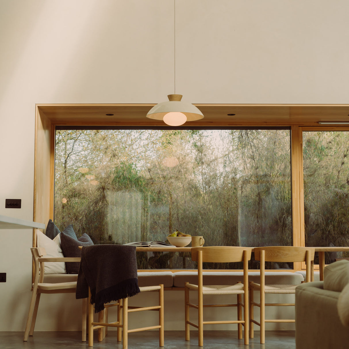 Studio Haran XL Dawn Pendant Light in Ceramic and Oak
