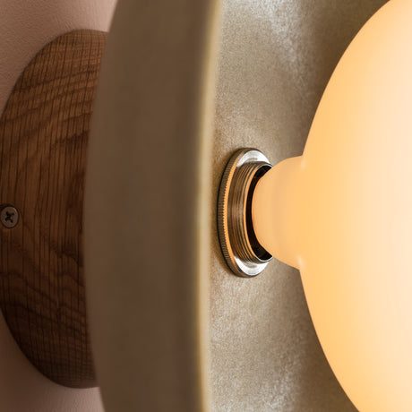 Studio Haran Dawn Flush Wall Light in Ceramic and Oak