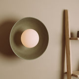 Studio Haran Dawn Flush Wall Light in Ceramic and Oak