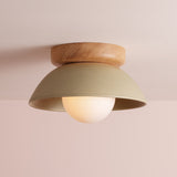 Studio Haran Small Dawn Ceiling Light in Ceramic and Oak