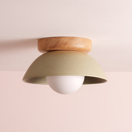 Studio Haran Small Dawn Ceiling Light in Ceramic and Oak