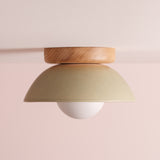 Studio Haran Small Dawn Ceiling Light in Ceramic and Oak