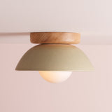 Studio Haran Small Dawn Ceiling Light in Ceramic and Oak