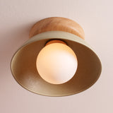 Studio Haran Small Dawn Ceiling Light in Ceramic and Oak