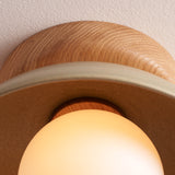 Studio Haran Small Dawn Ceiling Light in Ceramic and Oak