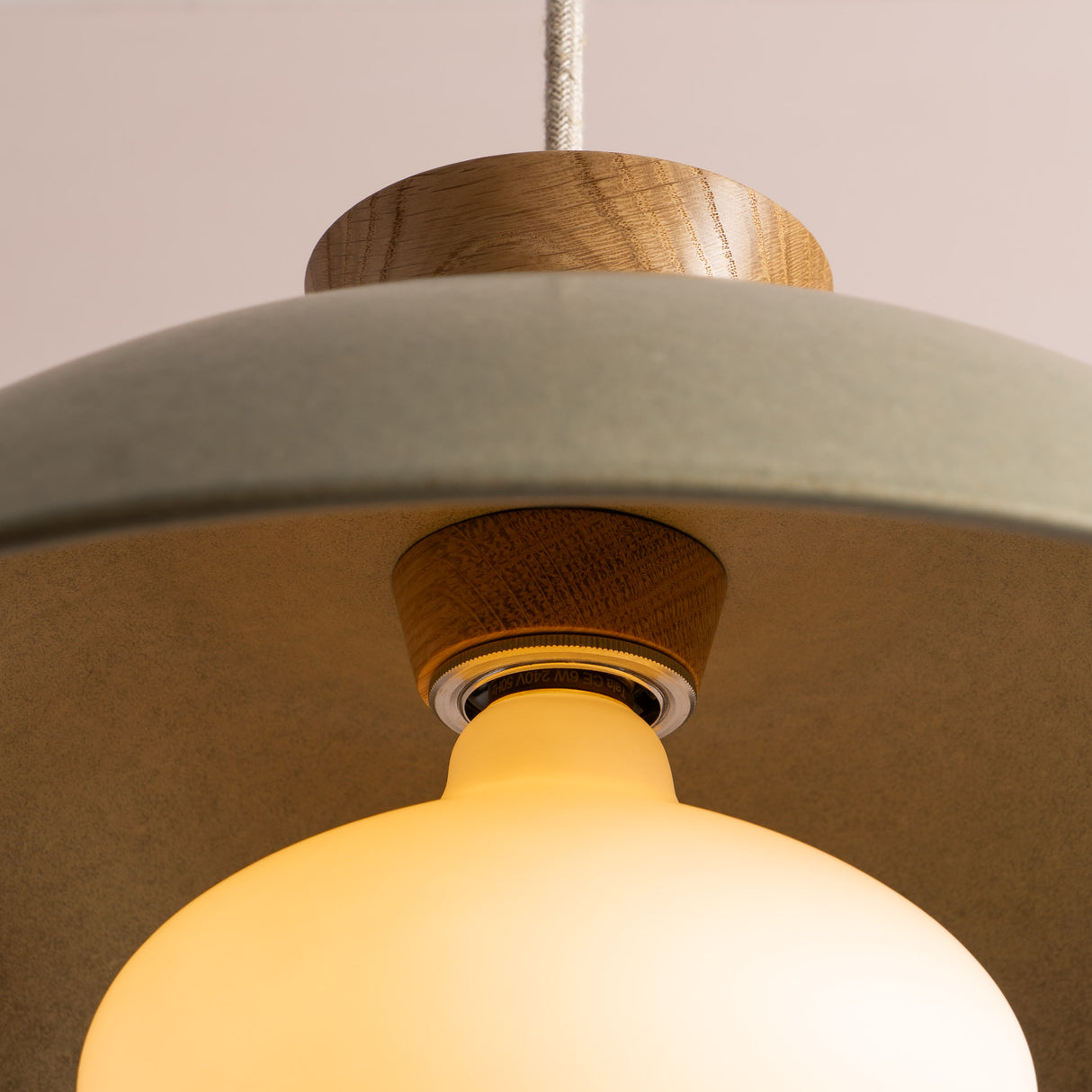 Studio Haran Dawn Pendant Light in Ceramic and Oak