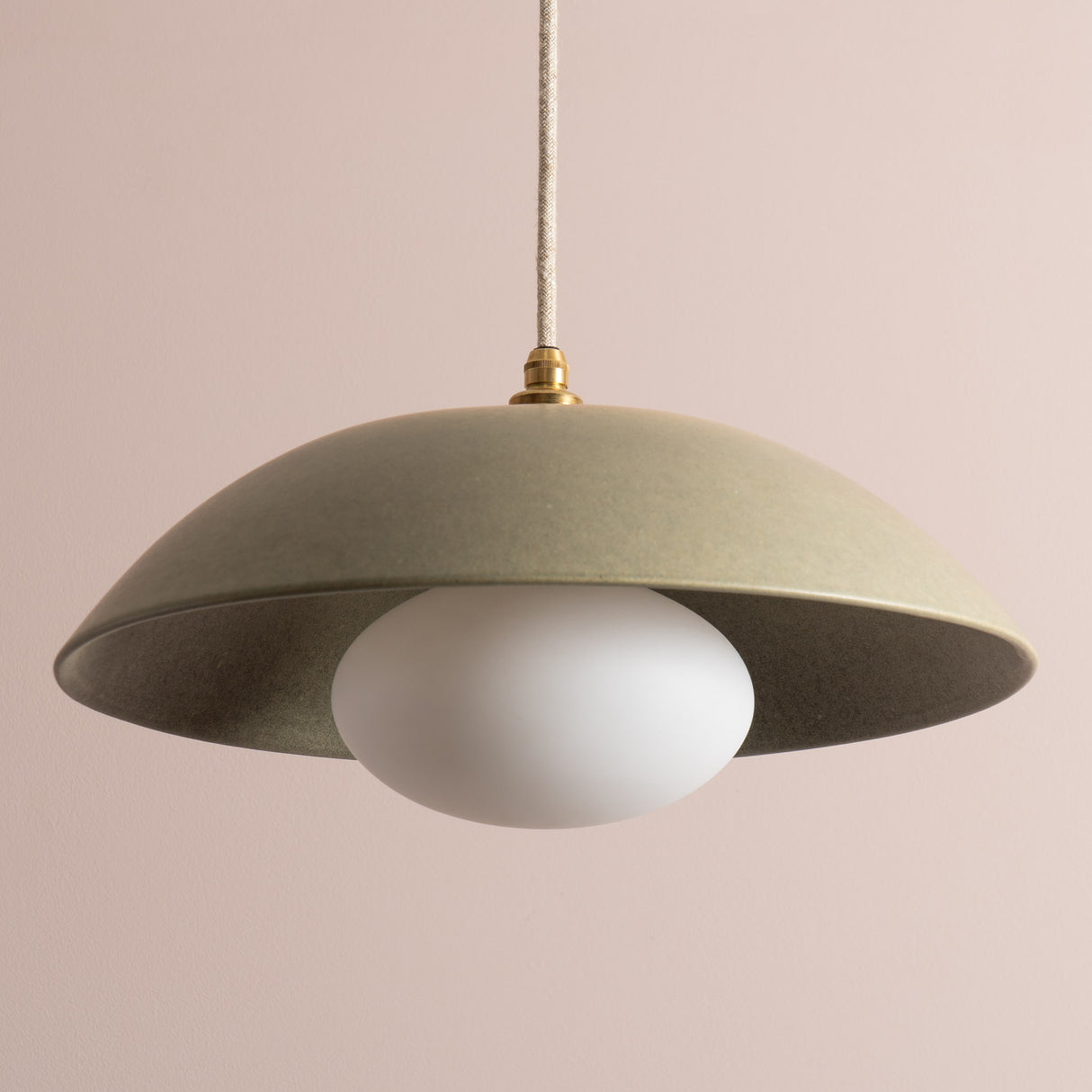 Studio Haran Dusk Pendant Light in Ceramic and Brass/Nickel
