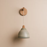 Studio Haran Element Hanging Wall Light in Ceramic and Oak