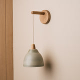 Studio Haran Element Hanging Wall Light in Ceramic and Oak