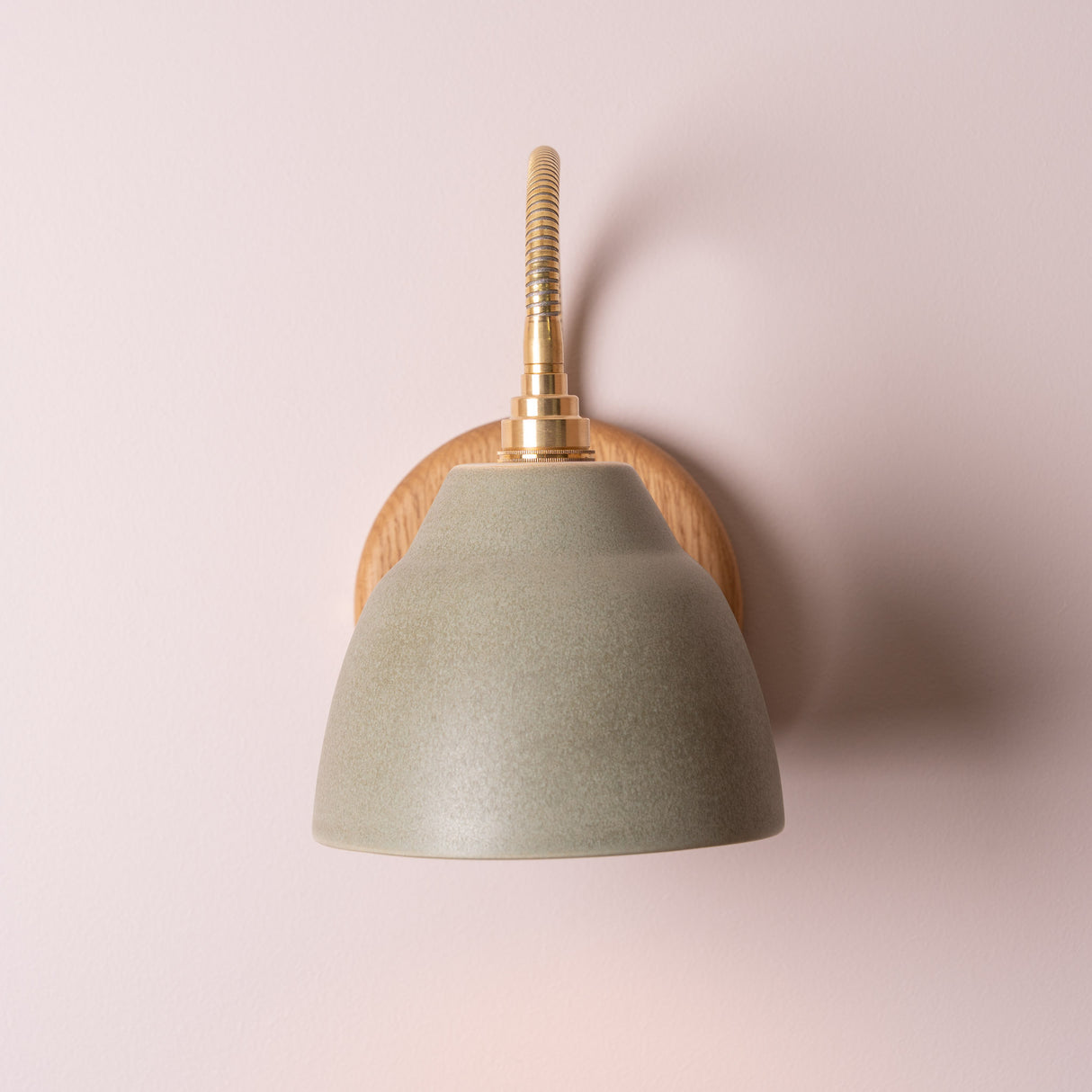 Studio Haran Flex Wall Light in Brass/Nickel, Ceramic and Oak