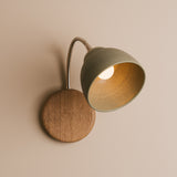 Studio Haran Flex Wall Light in Brass/Nickel, Ceramic and Oak