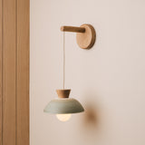 Studio Haran Small Dawn Hanging Wall Light in Ceramic and Oak