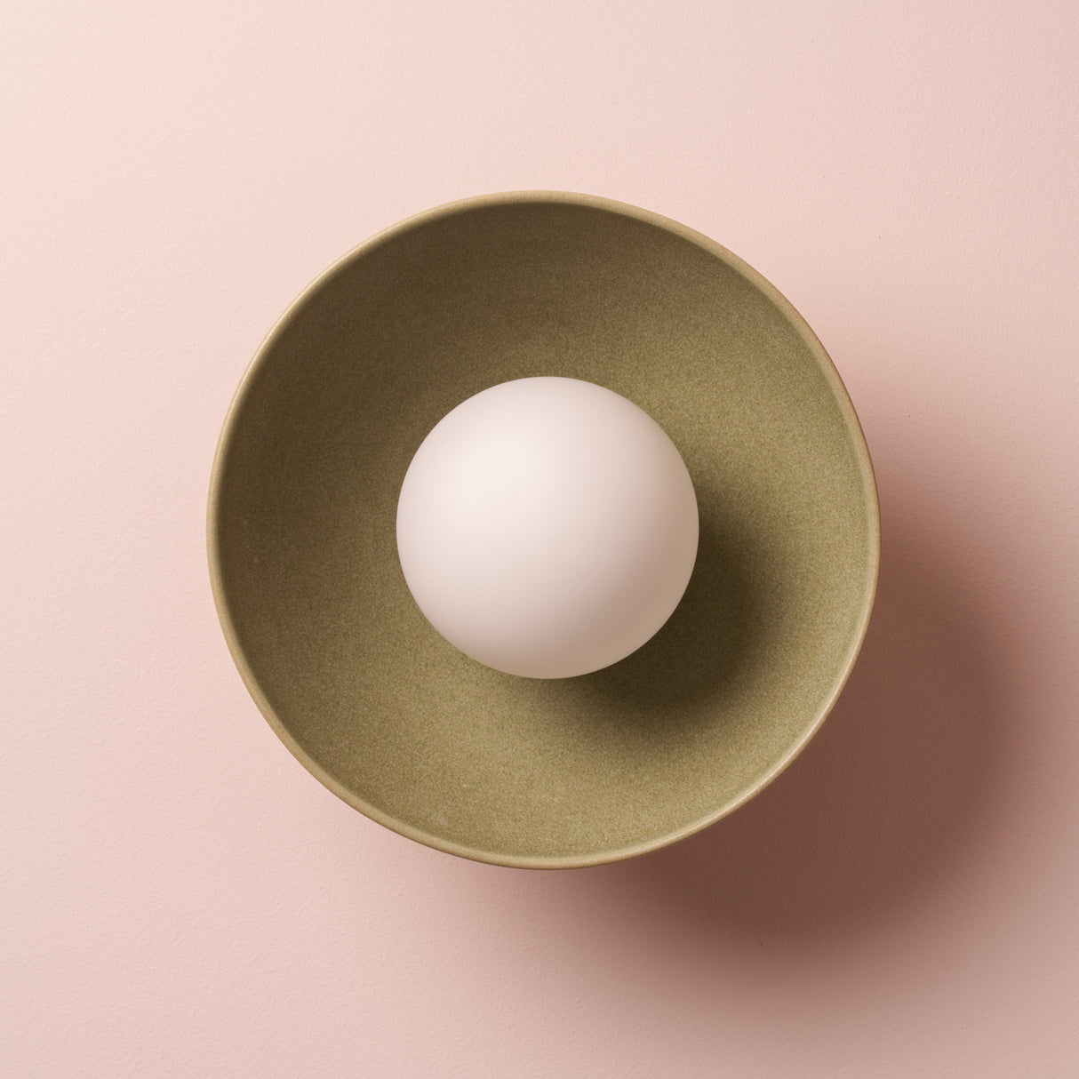 Studio Haran Small Dawn Wall Light in Ceramic and Oak
