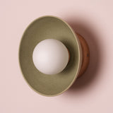 Studio Haran Small Dawn Wall Light in Ceramic and Oak