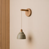 Studio Haran Small Element Hanging Wall Light in Ceramic and Oak