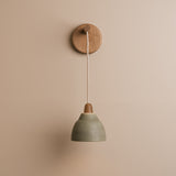 Studio Haran Small Element Hanging Wall Light in Ceramic and Oak