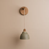 Studio Haran Small Element Hanging Wall Light in Ceramic and Oak