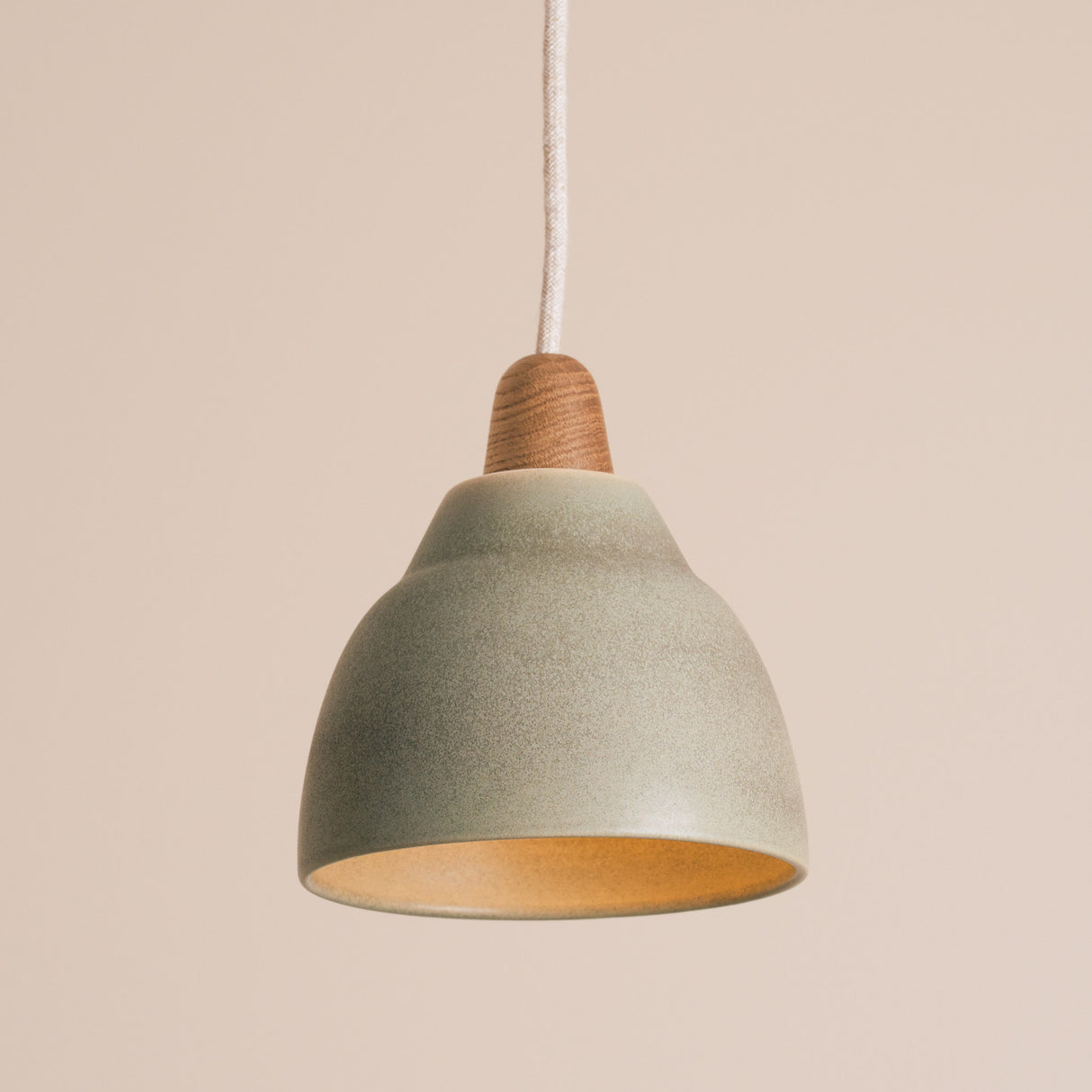 Studio Haran Small Element Pendant Light in Ceramic and Oak