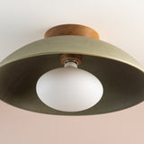 Studio Haran XL Dawn Flush Mount Ceiling Light in Ceramic and Oak