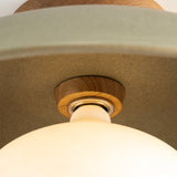 Studio Haran XL Dawn Flush Mount Ceiling Light in Ceramic and Oak