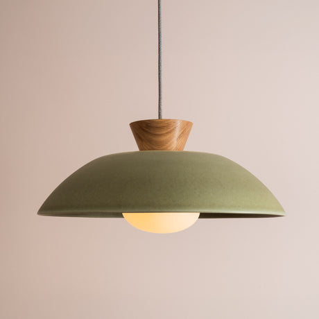 Studio Haran XL Dawn Pendant Light in Ceramic and Oak