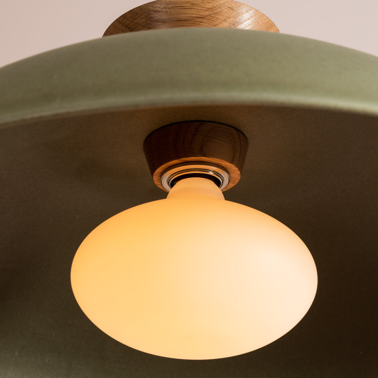 Studio Haran XL Dawn Pendant Light in Ceramic and Oak