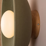 Studio Haran XL Dawn Flush Wall Light in Ceramic and Oak