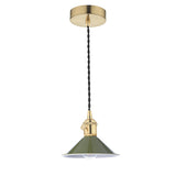 Dar Hadano Pendant Natural Brass With Olive Green Shade –  from Amos Lighting + Home