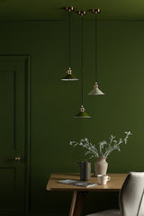 Dar Hadano Pendant Natural Brass With Olive Green Shade –  from Amos Lighting + Home