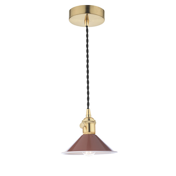 Dar Hadano Pendant Natural Brass With Umber Shade –  from Amos Lighting + Home