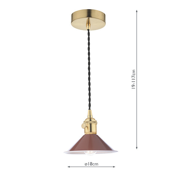 Dar Hadano Pendant Natural Brass With Umber Shade –  from Amos Lighting + Home