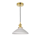 Dar Hadano Pendant Natural Brass & Ceramic Shallow Shade –  from Amos Lighting + Home