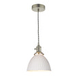 Dar Hadano Pendant Antique Chrome &amp; Ceramic Domed Shade –  from Amos Lighting + Home