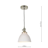 Dar Hadano Pendant Antique Chrome &amp; Ceramic Domed Shade –  from Amos Lighting + Home