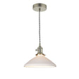 Dar Hadano Pendant Antique Chrome & Ceramic Shallow Shade –  from Amos Lighting + Home