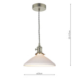 Dar Hadano Pendant Antique Chrome & Ceramic Shallow Shade –  from Amos Lighting + Home