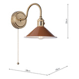 Dar Hadano Wall Light Natural Brass With Umber Shade –  from Amos Lighting + Home