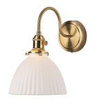 Dar Hadano Wall Light Natural Brass &amp; Ceramic Domed Shade –  from Amos Lighting + Home