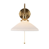 Dar Hadano Wall Light Natural Brass &amp; Ceramic Shallow Shade –  from Amos Lighting + Home