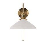 Dar Hadano Wall Light Natural Brass &amp; Ceramic Shallow Shade –  from Amos Lighting + Home