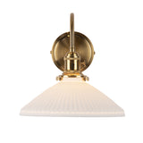 Dar Hadano Wall Light Natural Brass &amp; Ceramic Shallow Shade –  from Amos Lighting + Home