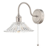 Dar Hadano Wall Light Antique Chrome With Clear Flared Glass shade –  from Amos Lighting + Home