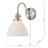 Dar Hadano Wall Light Antique Chrome &amp; Ceramic Domed Shade –  from Amos Lighting + Home