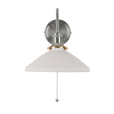 Dar Hadano Wall Light Antique Chrome &amp; Ceramic Shallow Shade –  from Amos Lighting + Home