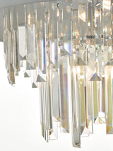 Dar Halle 6 Light Pendant Grey Shade and Crystal –  from Amos Lighting + Home