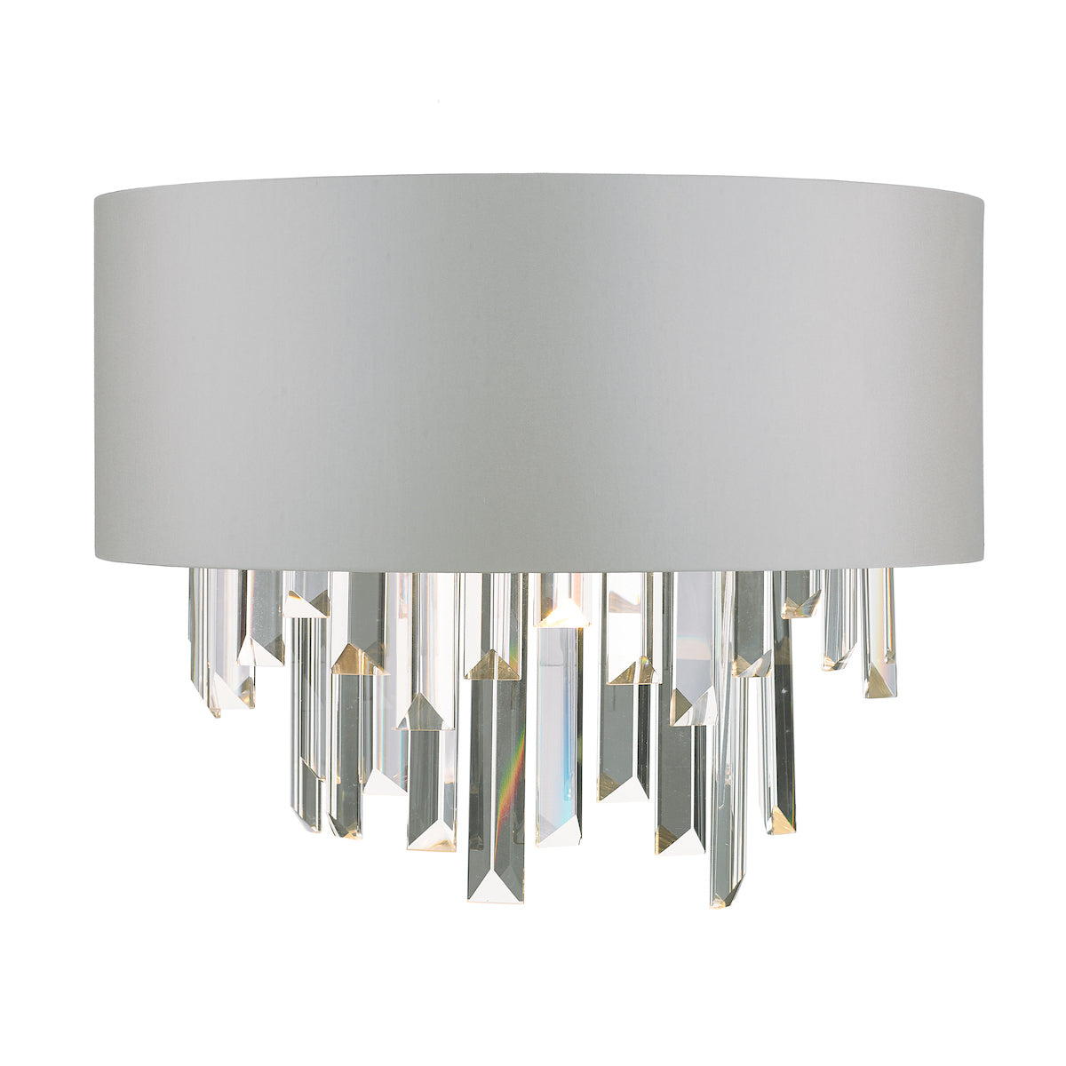 Dar Halle Wall Light Grey Shade and Crystal –  from Amos Lighting + Home